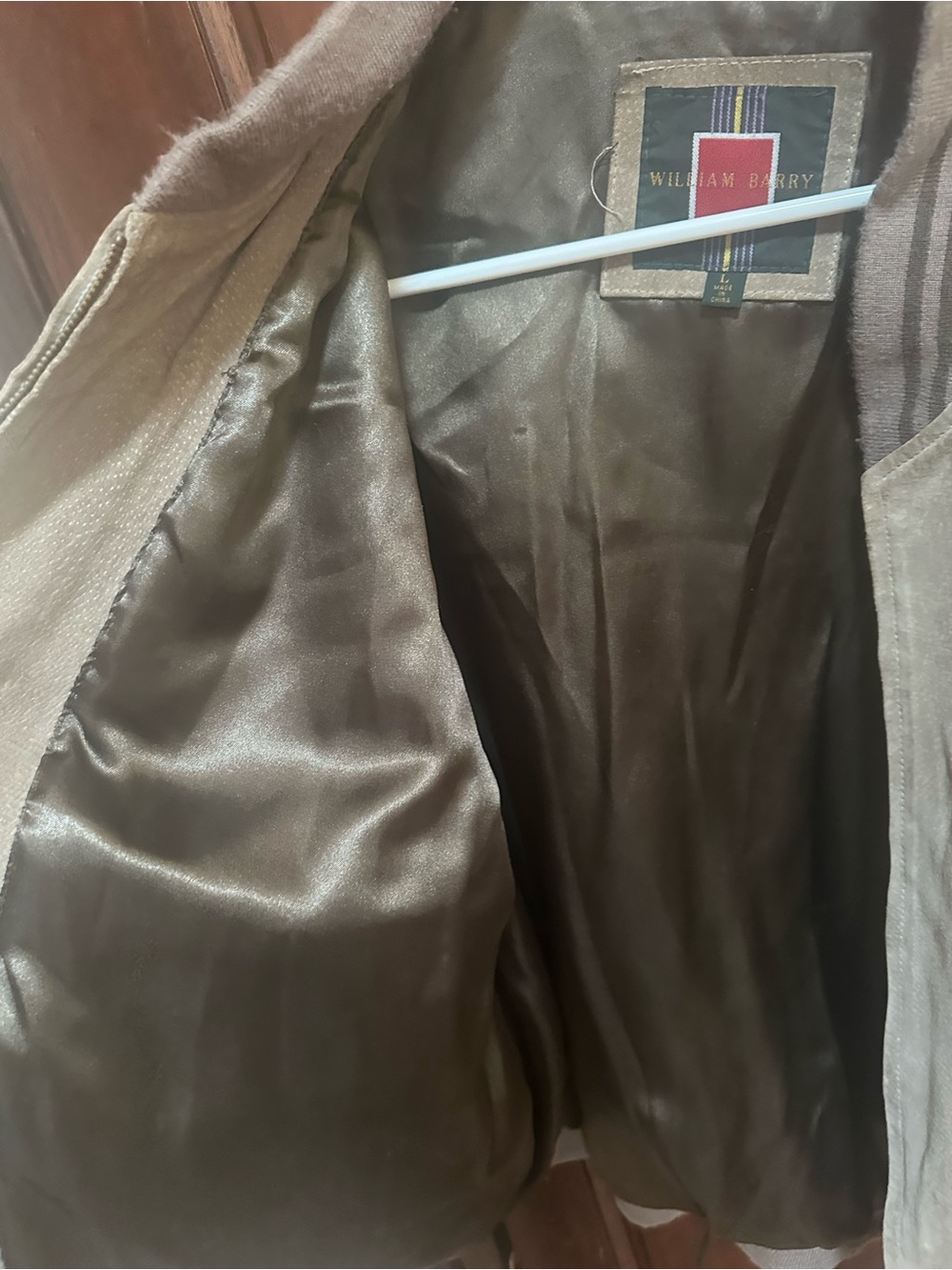 William Barry Taupe Suede Bomber Jacket - Picture 6 of 7